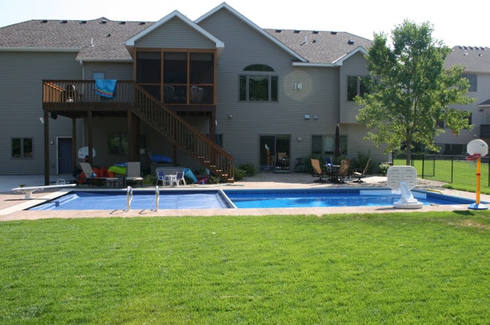 pool with cover opening