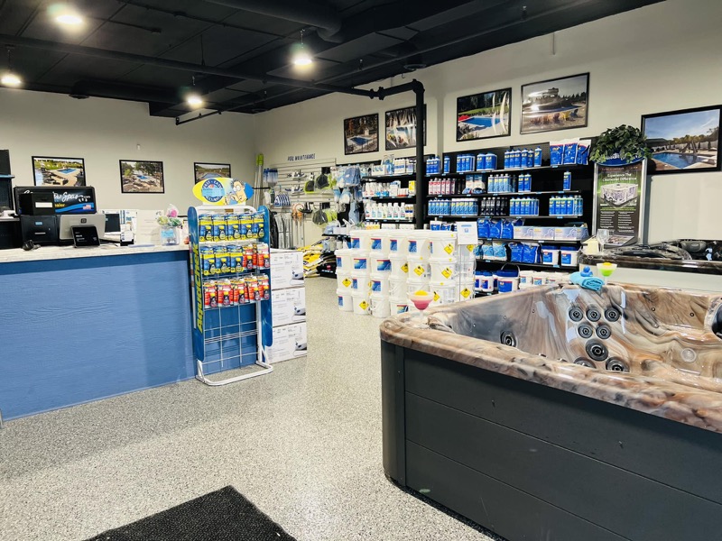 Nassau Pools and Spas retail store.
